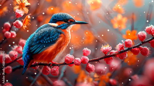 close up bird on the spring photo