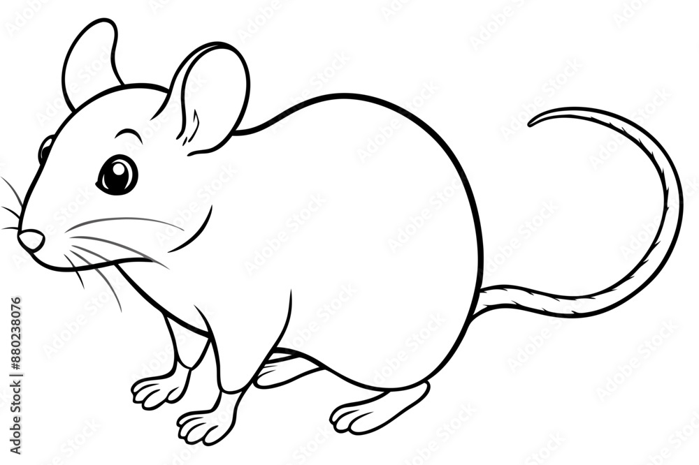 Mouse icon silhouette vector line art illustration Mouse icon silhouette vector line art illustration