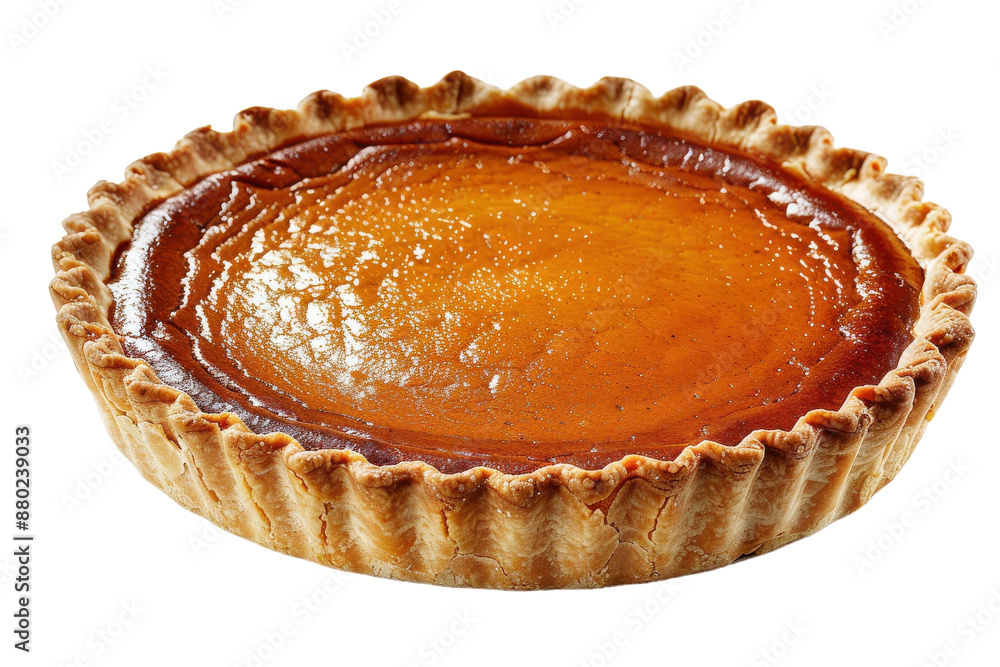 Indulgent Pumpkin Pie with Creamy Spices Isolated On Transparent Background