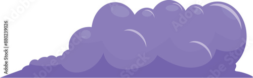 Cartoon style purple cloud floating, perfect for adding a touch of whimsy to any project