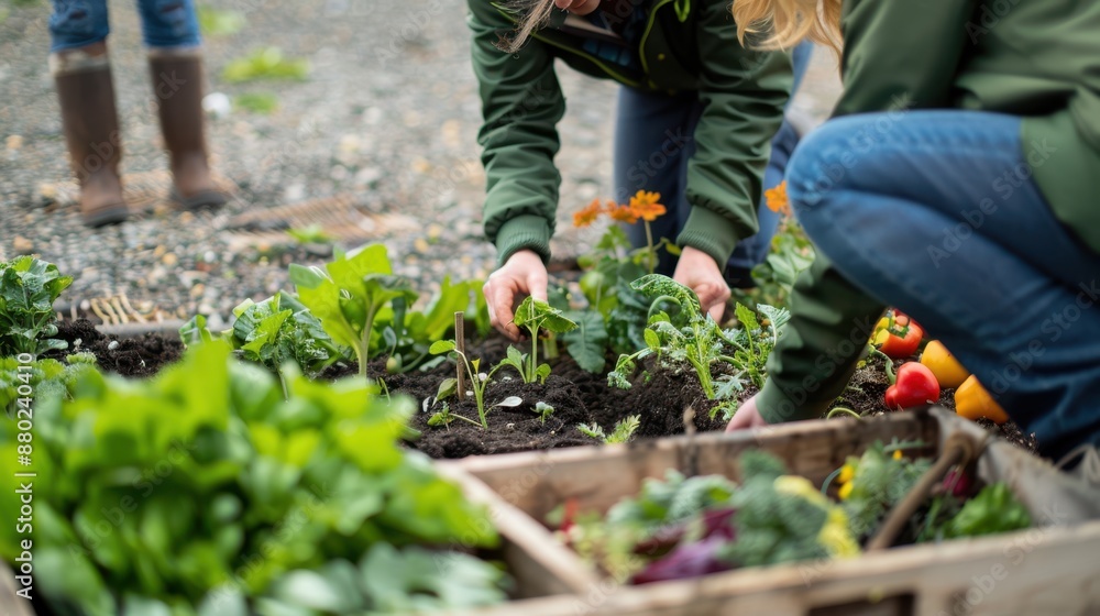 Fototapeta premium The hands planting seedlings