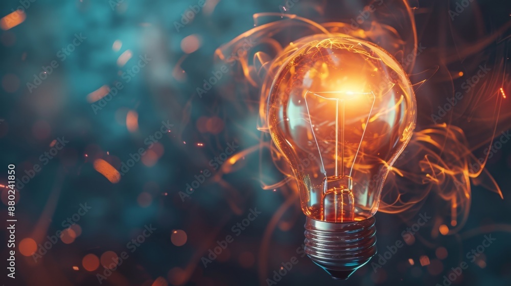 Close-Up Visual of a Light Bulb, Signifying an Innovative Breakthrough and Smart Ideas in Business. High Quality Photo. Close-Up Visual of a Light Bulb, Signifying an Innovative Breakthrough and Smart Ideas in Business. High Quality Photo.