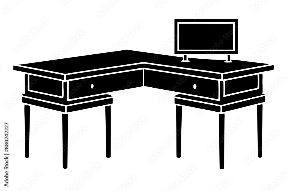 Stunning Vector of desks white background. Stunning Vector of desks white background.