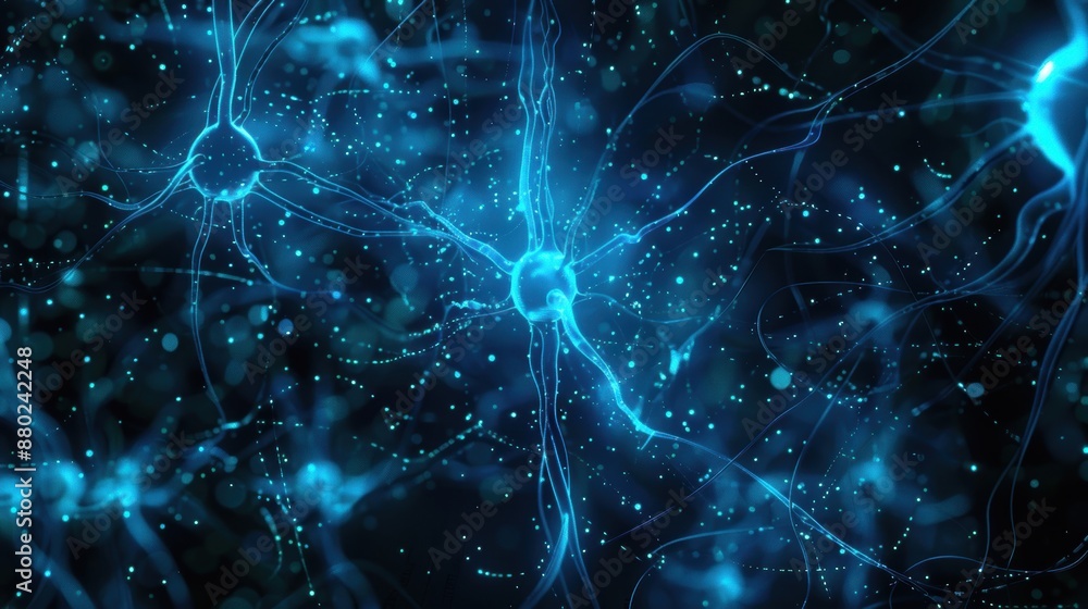 Abstract digital background with glowing neural pathways Abstract digital background with glowing neural pathways
