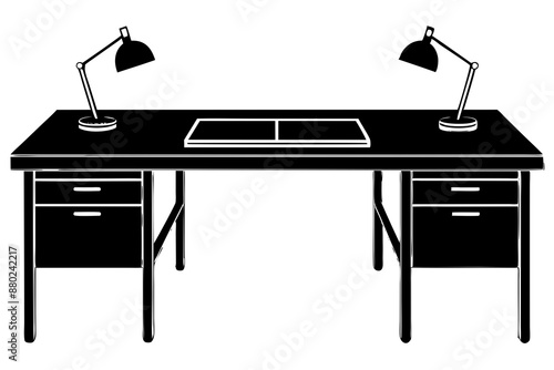 Stunning Vector of desks white background. 