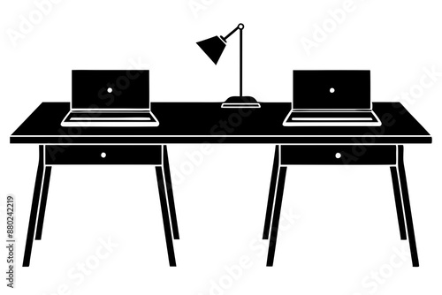 Stunning Vector of desks white background. 