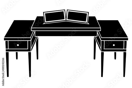 Stunning Vector of desks white background. 