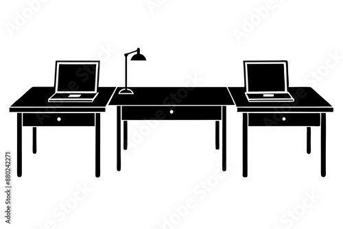 Stunning Vector of desks white background. 