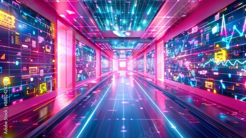 An expansive cyber grid filled with glowing blue lines and nodes