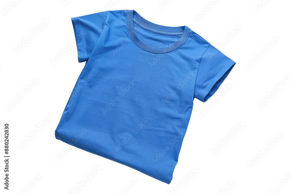 Blue folded t shirt isolated on transparent background Blue folded t shirt isolated on transparent background