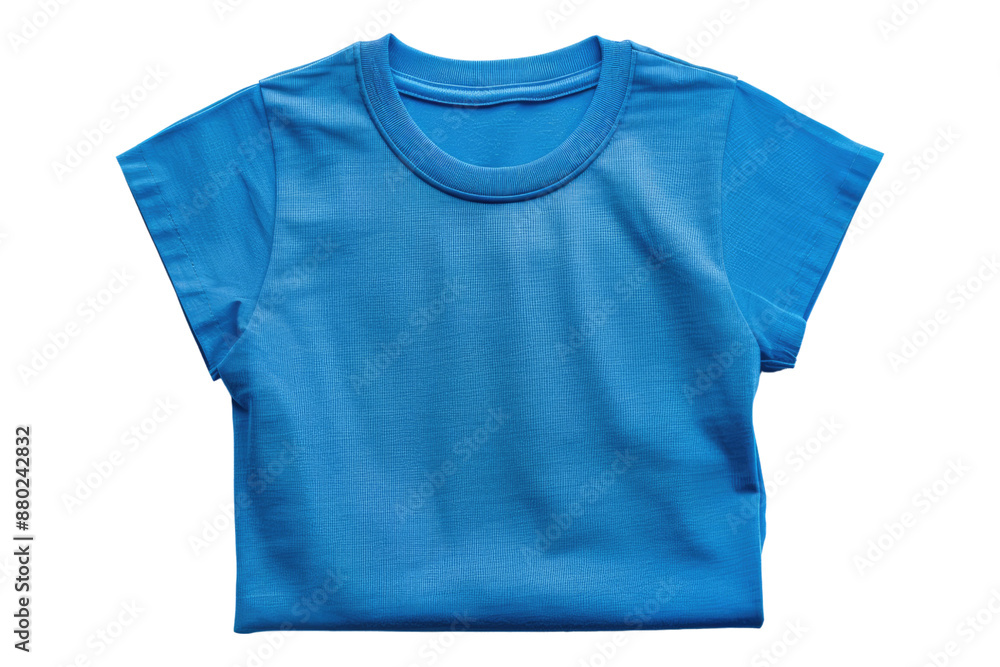 Blue folded t shirt isolated on transparent background Blue folded t shirt isolated on transparent background