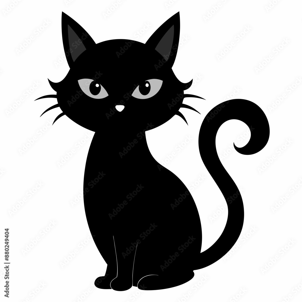 Black cat vector illustration, cat vector art, halloween black cat silhouette, black cat cartoon vector art Black cat vector illustration, cat vector art, halloween black cat silhouette, black cat cartoon vector art