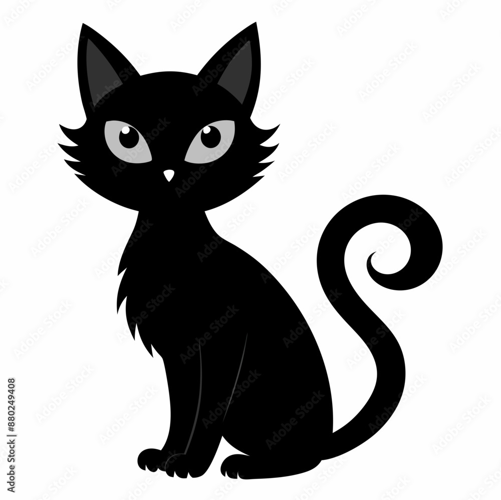 Black cat vector illustration, cat vector art, halloween black cat silhouette, black cat cartoon vector art Black cat vector illustration, cat vector art, halloween black cat silhouette, black cat cartoon vector art