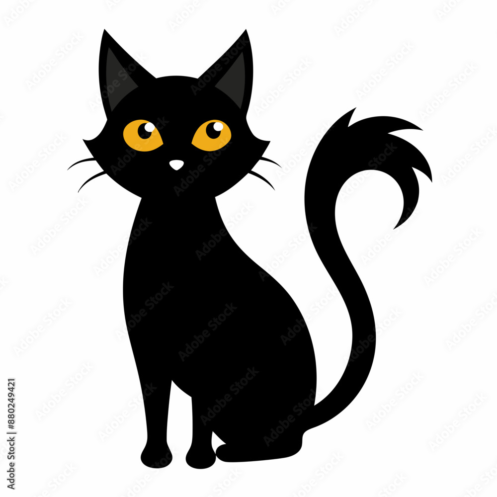 Black cat vector illustration, cat vector art, halloween black cat silhouette, black cat cartoon vector art Black cat vector illustration, cat vector art, halloween black cat silhouette, black cat cartoon vector art