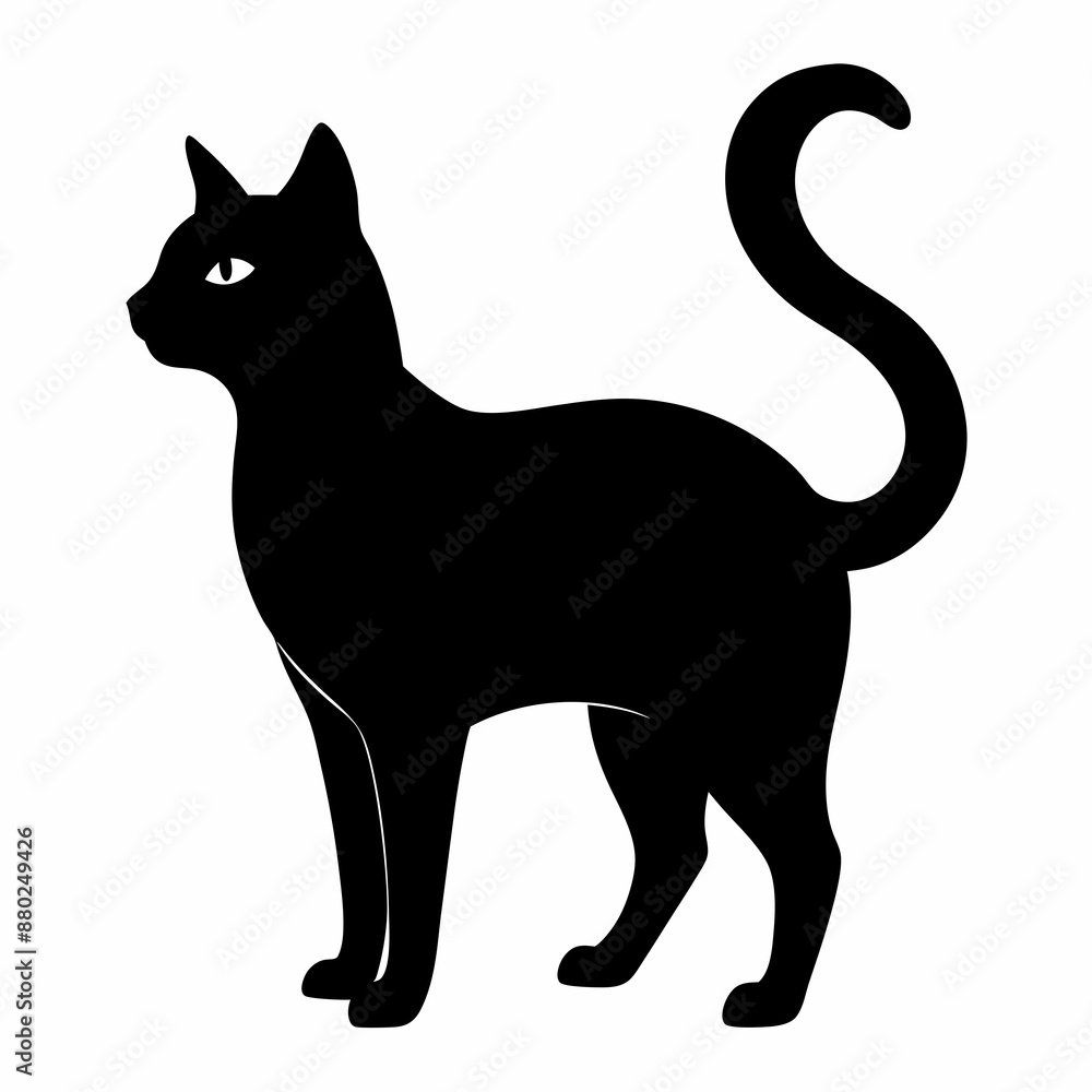 Black cat vector illustration, cat vector art, halloween black cat silhouette, black cat cartoon vector art Black cat vector illustration, cat vector art, halloween black cat silhouette, black cat cartoon vector art