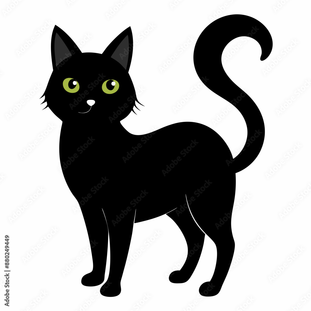 Black cat vector illustration, cat vector art, halloween black cat silhouette, black cat cartoon vector art Black cat vector illustration, cat vector art, halloween black cat silhouette, black cat cartoon vector art