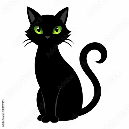 Wallpaper Mural Black cat vector illustration, cat vector art, halloween black cat silhouette, black cat cartoon vector art Torontodigital.ca