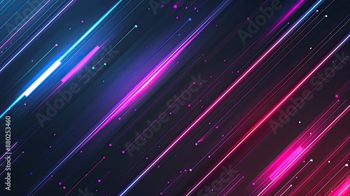 Dark mode template with neon lines, great for night-themed presentations. © Chanwit