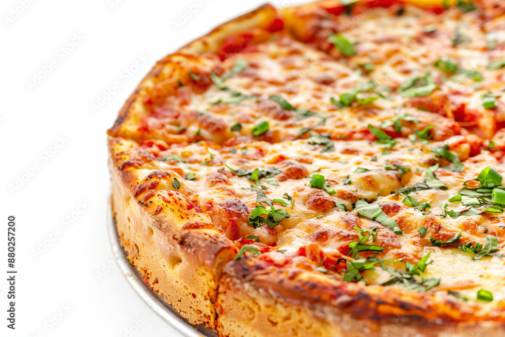 a pizza with cheese and herbs on a plate a pizza with cheese and herbs on a plate
