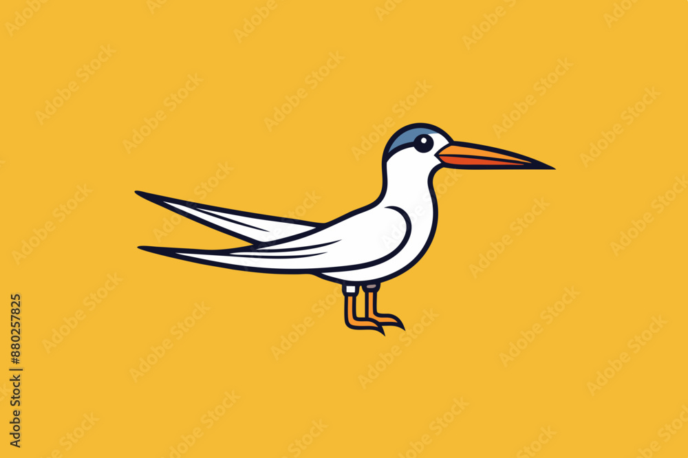 Elegant Tern bird goes icon vector art illustration Elegant Tern bird goes icon vector art illustration