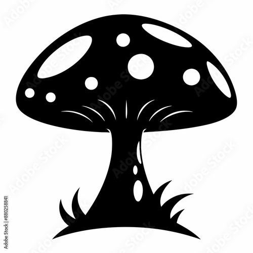 Mushroom  house vector illustration, mushroom vector art, halloween mushroom house silhouette, mushroom vector art