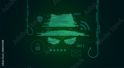Fraud alert. Beware of phishing cybercrimes from strangers. The concept of being alert to cyber threats via smartphones, computers and others, being careful of fraud on social media