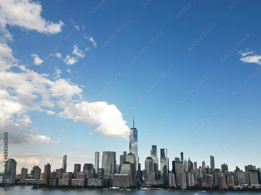 NYC. New York City skyline, cityscape of Manhattan in USA. New York City NYC Manhattan Downtown Skyline, viewed from Jersey City, New Jersey, USA. NYC. New York City skyline, cityscape of Manhattan in USA. New York City NYC Manhattan Downtown Skyline, viewed from Jersey City, New Jersey, USA.