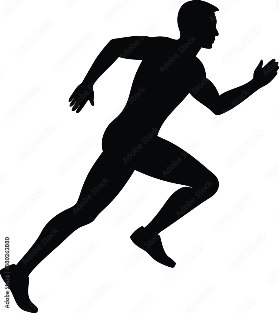 running men side view of vector runner silhouette running men side view of vector runner silhouette