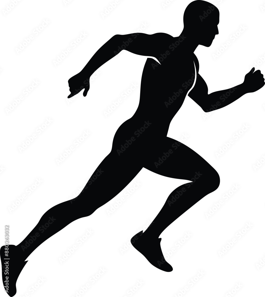 running men side view of vector runner silhouette running men side view of vector runner silhouette