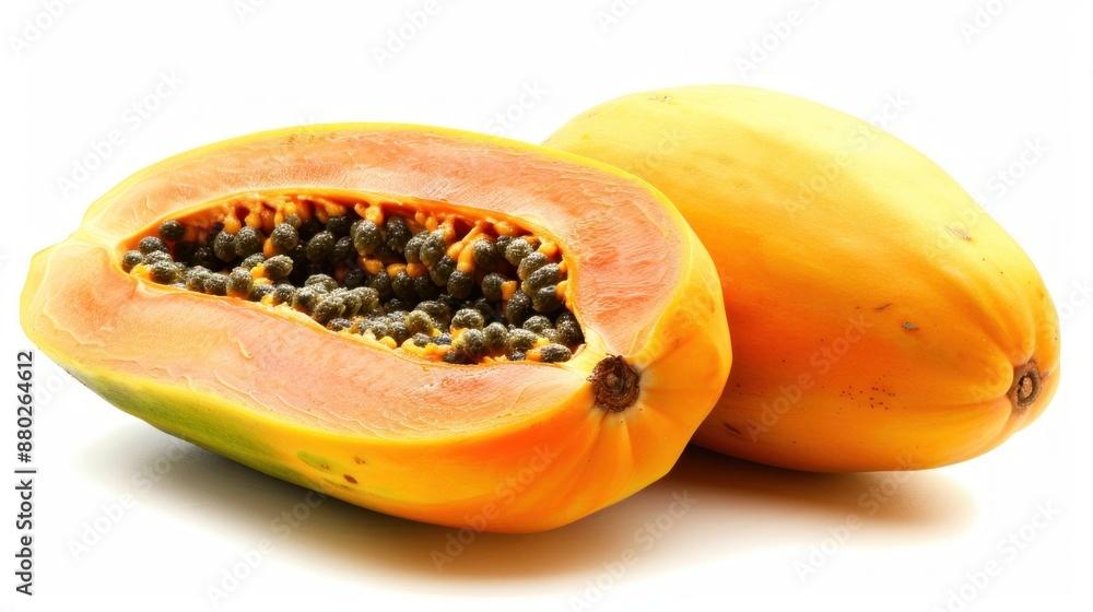 Papaya fruit on white background , Papaya fruit on white background ,