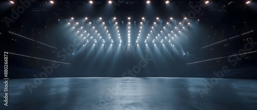 Illuminated Stage with Spotlights for a Vibrant Live Performance