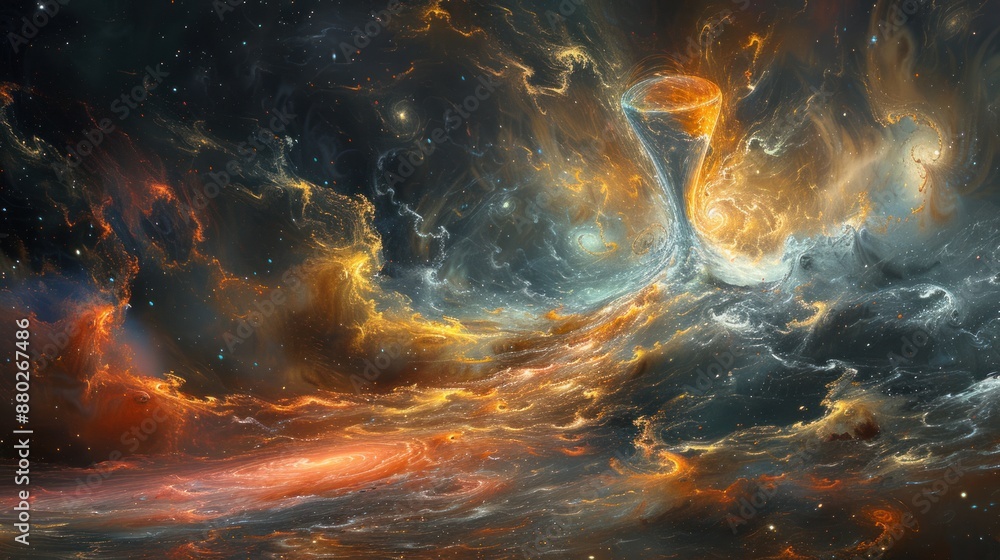 Cosmic Vortex: A Dance of Stars and Nebulae Cosmic Vortex: A Dance of Stars and Nebulae