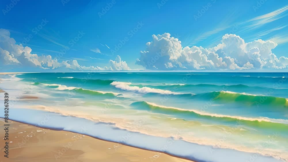 Tropical Beach with White Clouds. Tropical Beach with White Clouds.