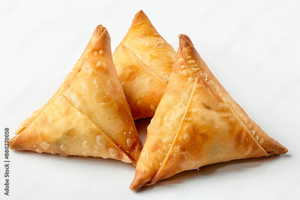 three triangles of food on a white surface three triangles of food on a white surface