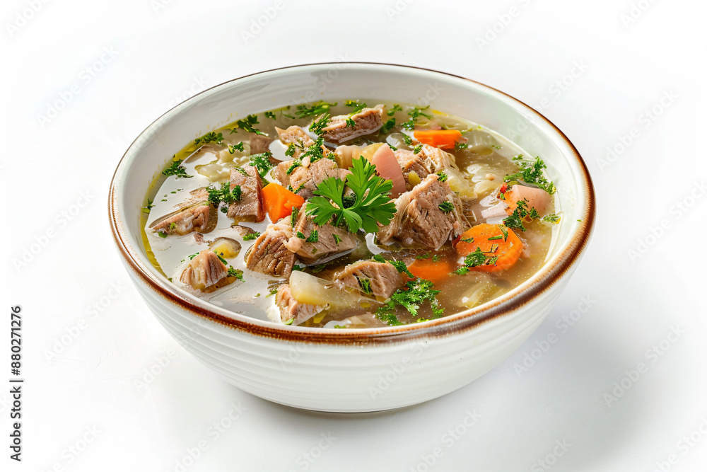 a bowl of soup with meat and vegetables a bowl of soup with meat and vegetables