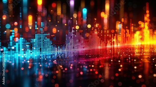 Wallpaper Mural abstract digital sound equalizer. Linear wave-like sound. Torontodigital.ca