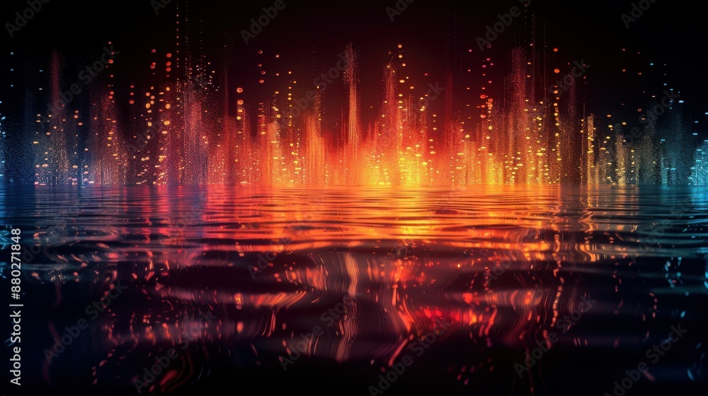 Naklejka premium abstract digital sound equalizer. Linear wave-like sound.