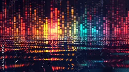 Wallpaper Mural abstract digital sound equalizer. Linear wave-like sound. Torontodigital.ca