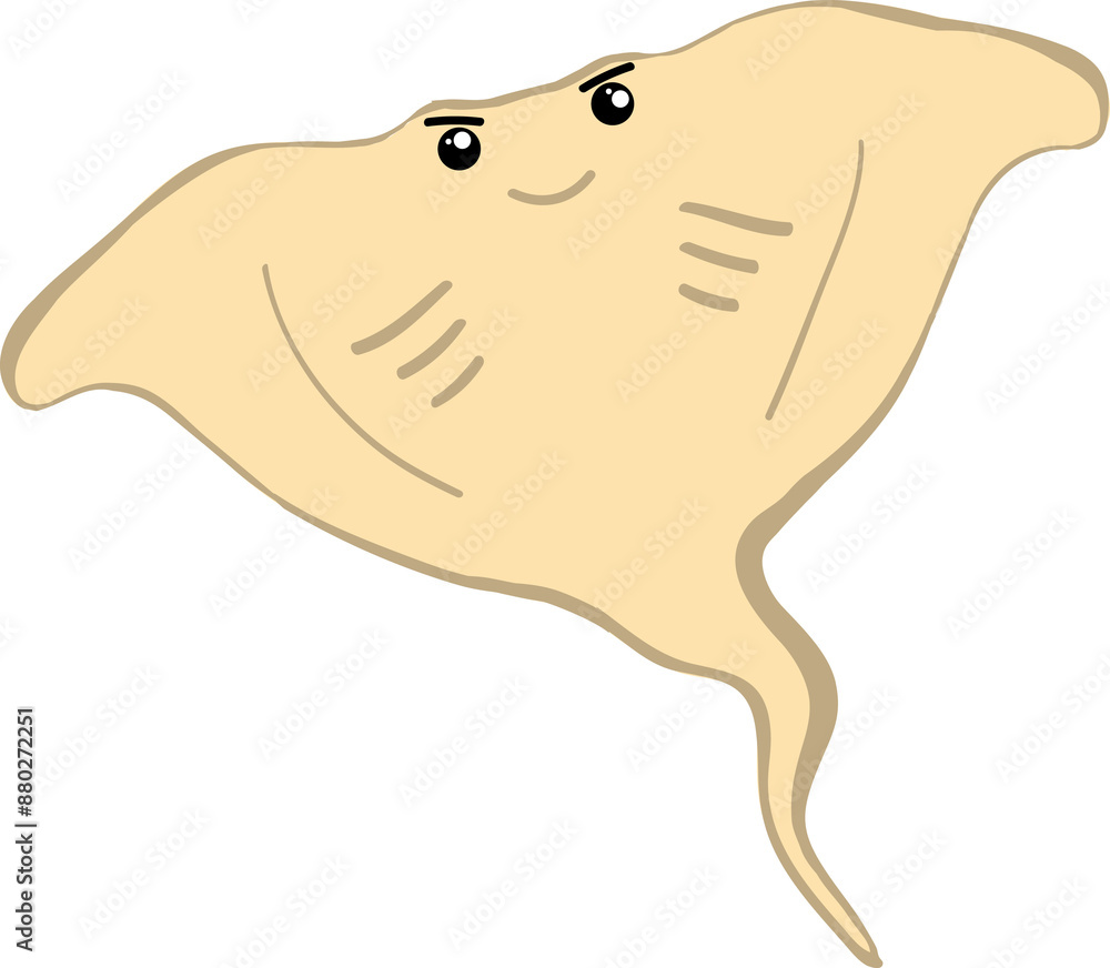 cute stingray cartoon, fish sea animal. cute stingray cartoon, fish sea animal.