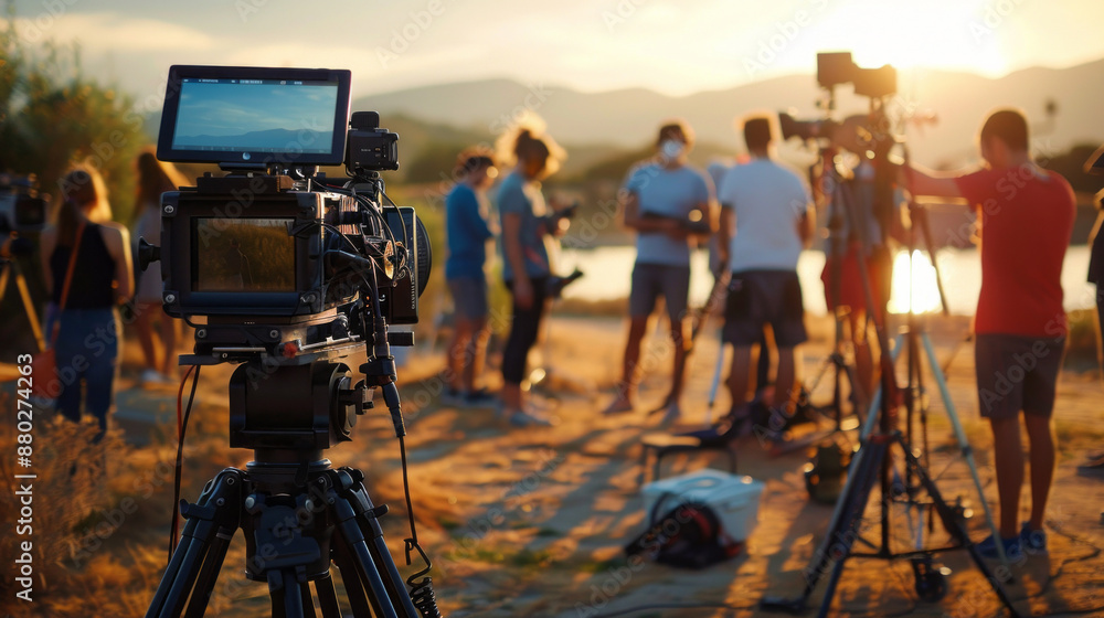 © liliyabatyrova - Film Crew Filming at Sunset