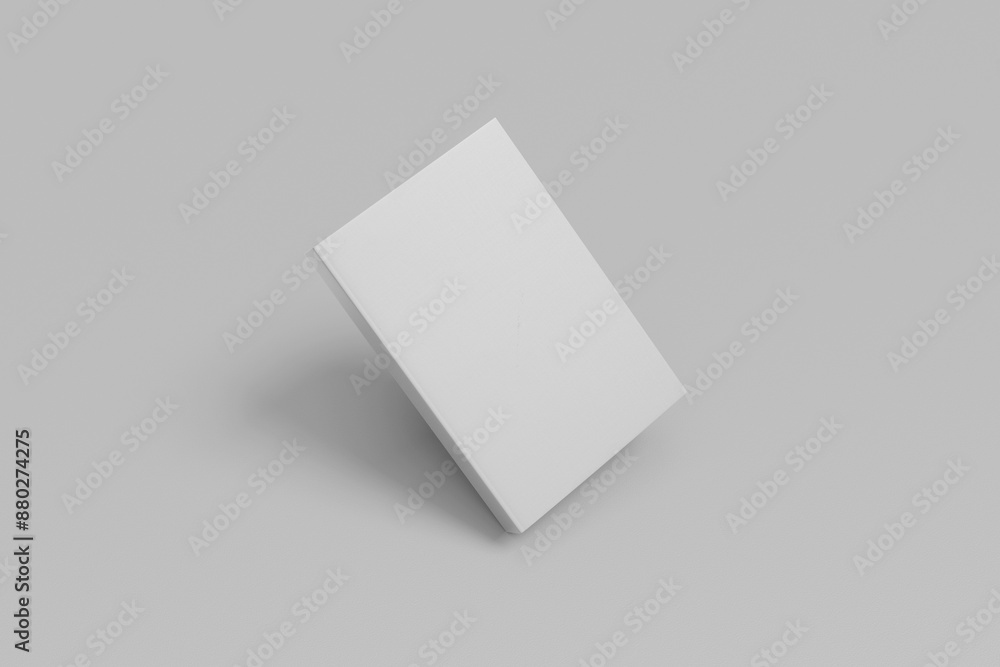 Blank Hard cover book mock up isolated on soft gray background. 3D Rendering Blank Hard cover book mock up isolated on soft gray background. 3D Rendering