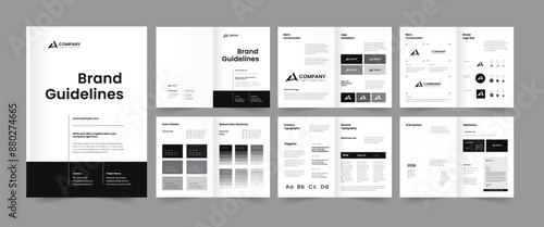 brand guideline template a4 pages brand guidelines with black and white.