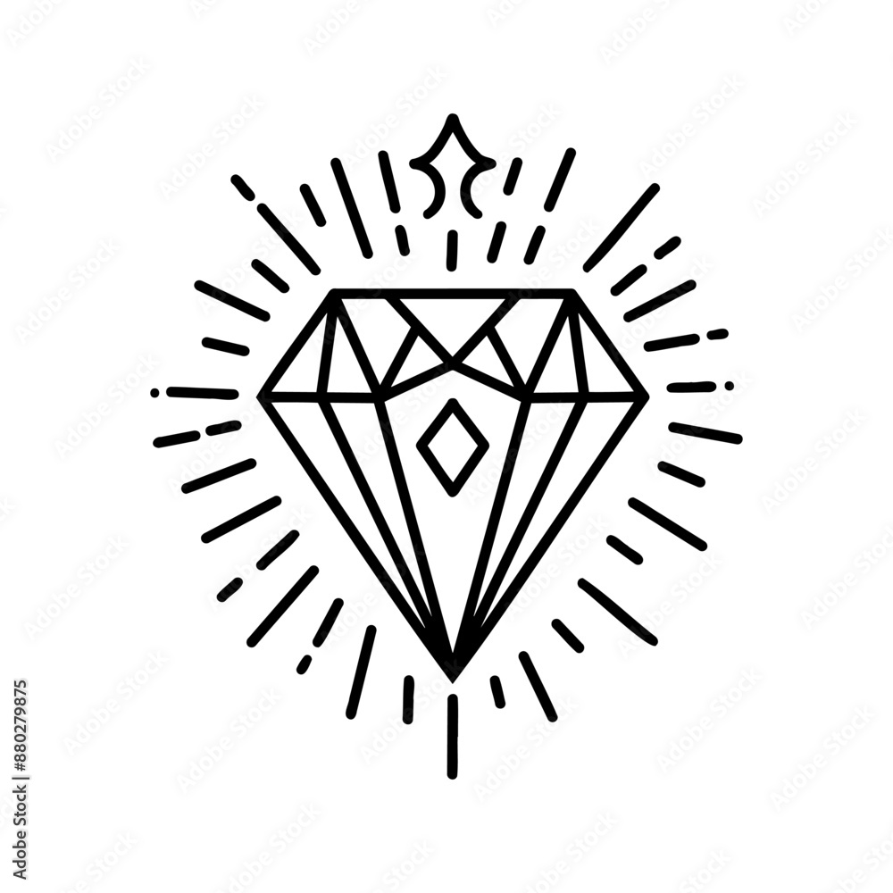 Hand drawn doodle diamond, gems icon. Hand drawn doodle diamond, gems icon.