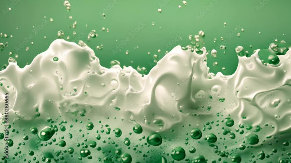 White Foam Splash Over Green Water. White Foam Splash Over Green Water.