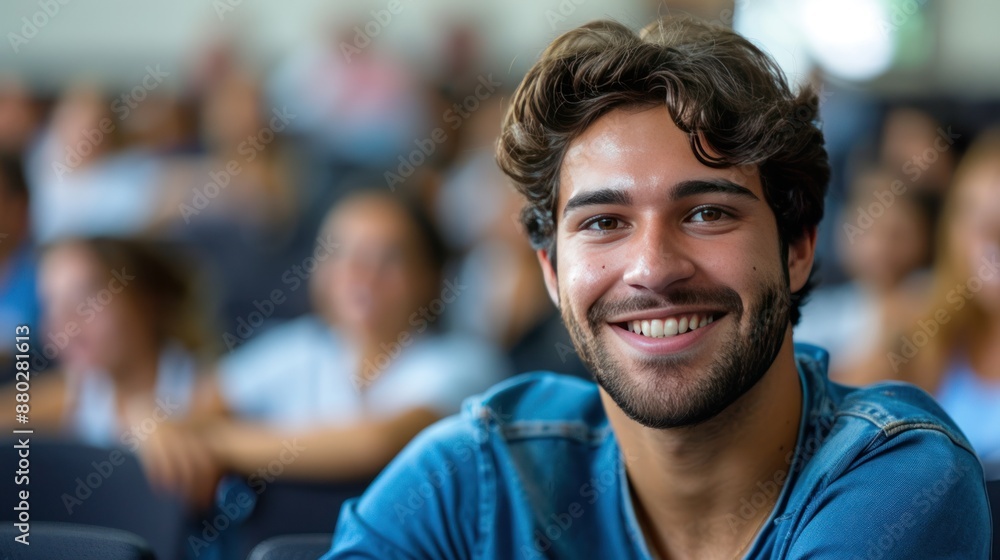 Smiling Man in a Classroom Smiling Man in a Classroom