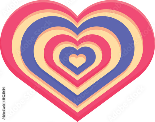 Colorful heart shape creating a tunnel effect, perfect for valentine's day projects