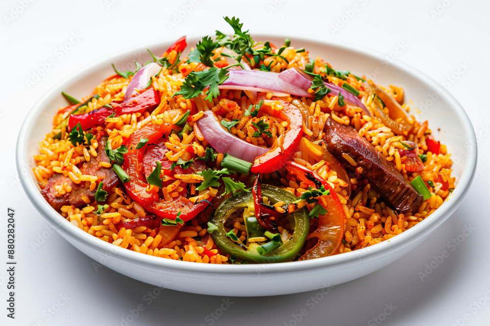 a bowl of rice with sausage and peppers a bowl of rice with sausage and peppers