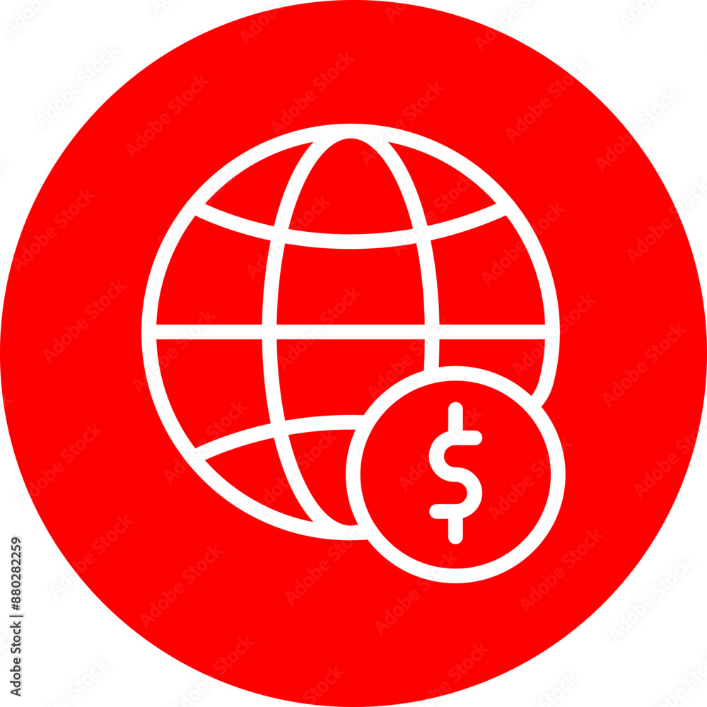 World Financial Vector Line White Circle Red World Financial Vector Line White Circle Red