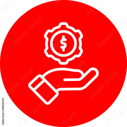Management Vector Line White Circle Red