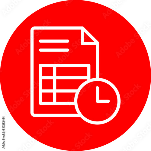Deadline Vector Line White Circle Red